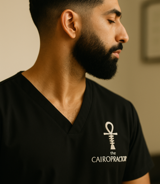 Chiropracteur en profil avec logo